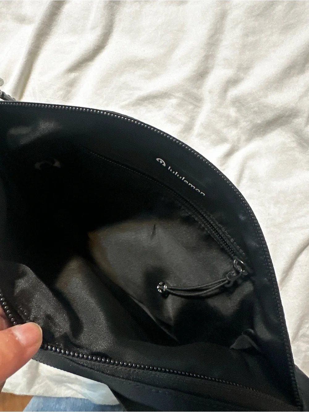lululemon athletica Black Crossbody Messenger with Silver Accents